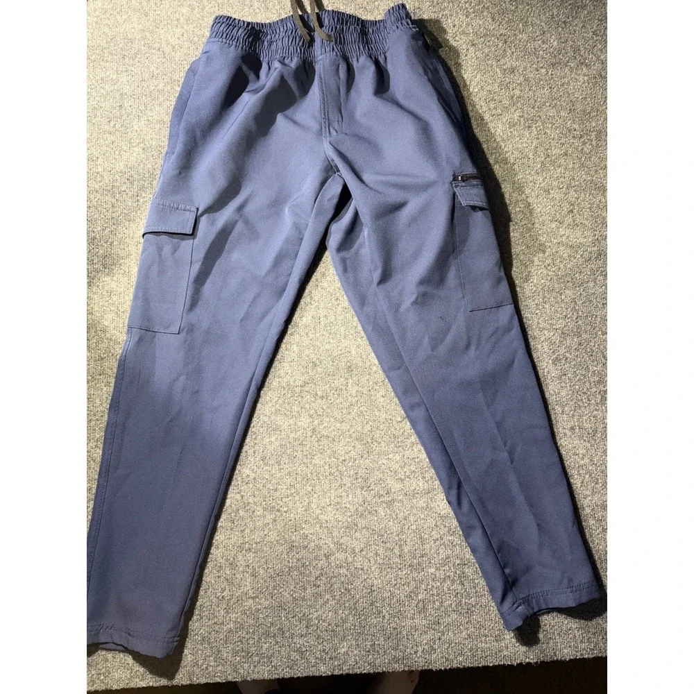 Leg3nd Discovery Mens Cargo Jogger Pants Navy Blue Elastic Waist Stretch Size M